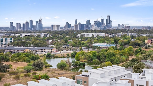 view of city with a water view