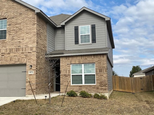 front facade with a garage