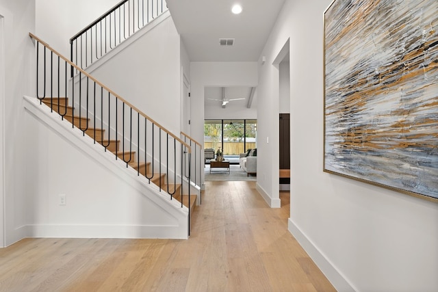 entrance foyer featuring light hardwood / wood-style floors