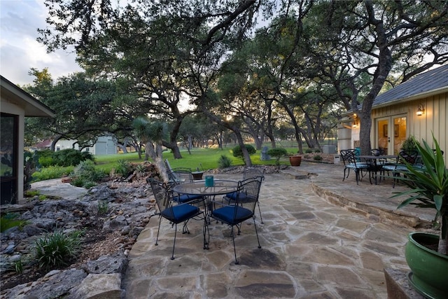 view of patio with french doors