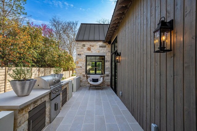 view of patio / terrace featuring area for grilling and grilling area