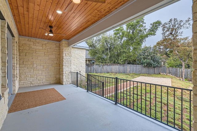 view of patio / terrace with ceiling fan