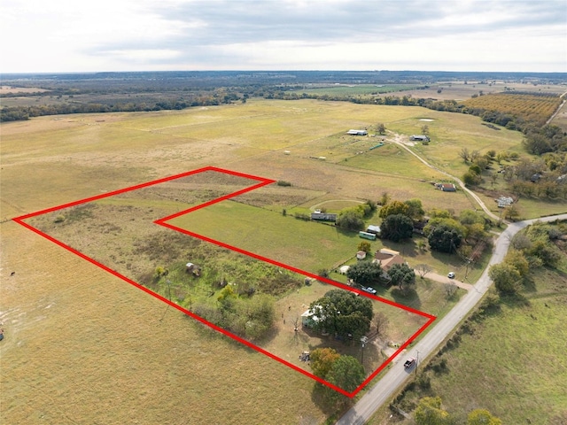 drone / aerial view featuring a rural view