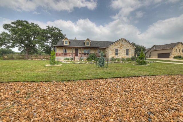 back of property featuring a yard