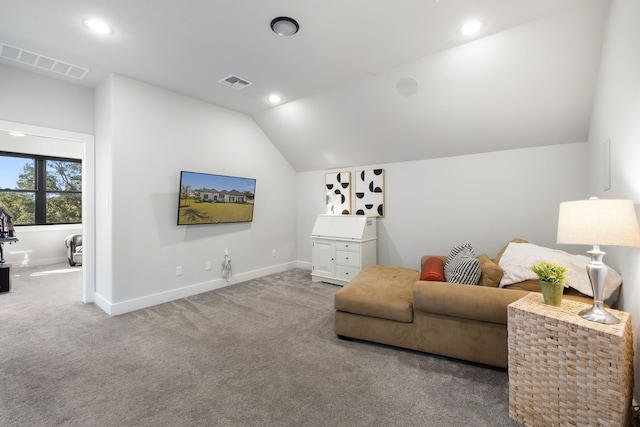 interior space with vaulted ceiling