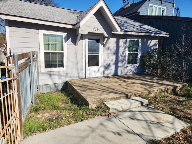 view of front of property with a deck