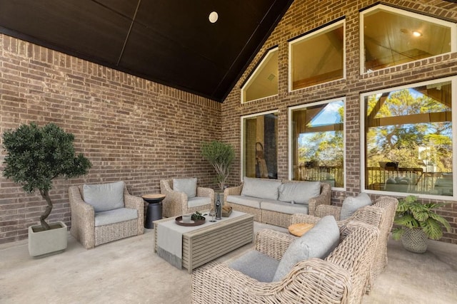 view of patio featuring an outdoor living space