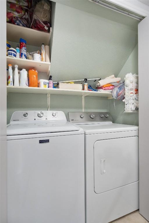 12809 Meehan Dr, Austin, TX 78727 - laundry room featuring washing machine and clothes dryer