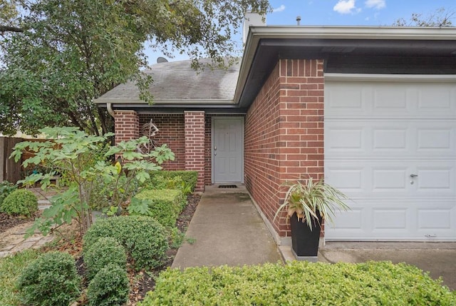 entrance to property with a garage