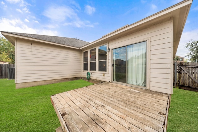 deck featuring a lawn