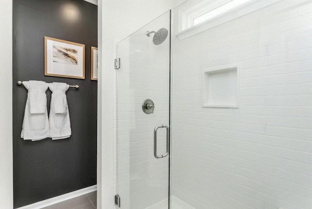 bathroom featuring walk in shower