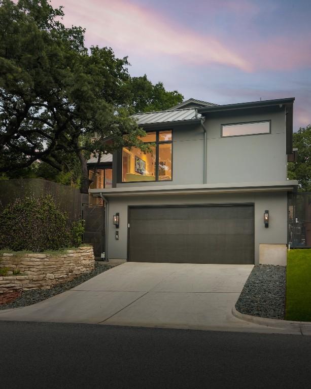 view of front of house with a garage