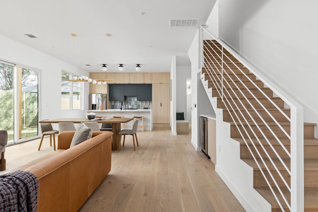 interior space with light wood-type flooring