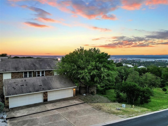 view of front of house with a garage