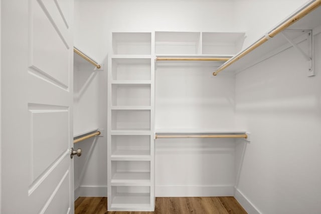 spacious closet with hardwood / wood-style floors