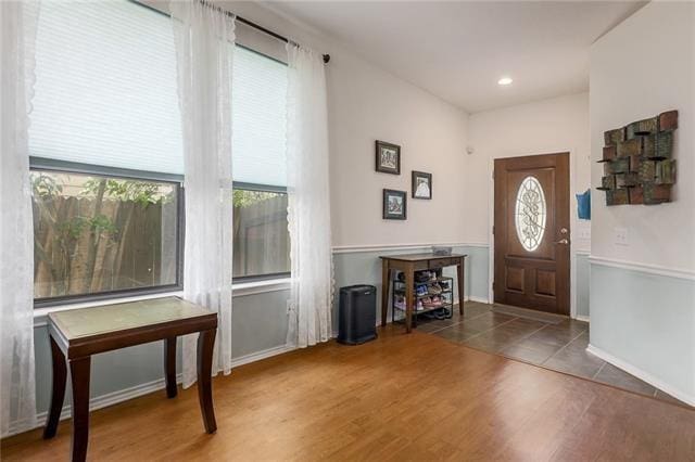 entrance foyer with dark wood-type flooring