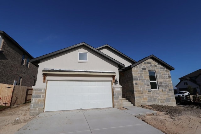 view of front of house with a garage