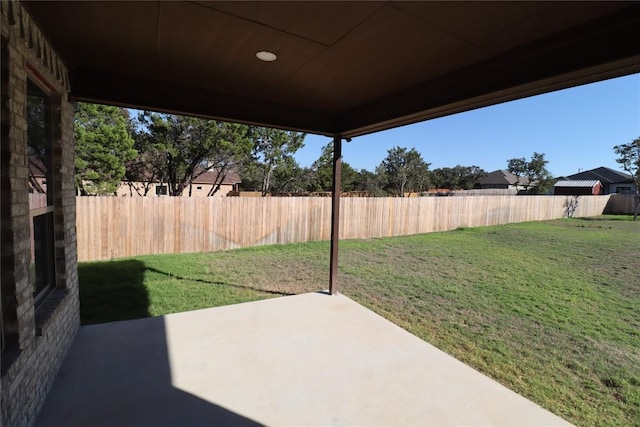 view of yard with a patio area