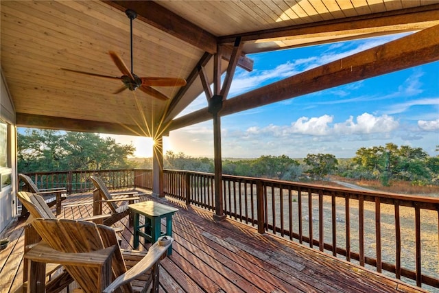 deck featuring ceiling fan