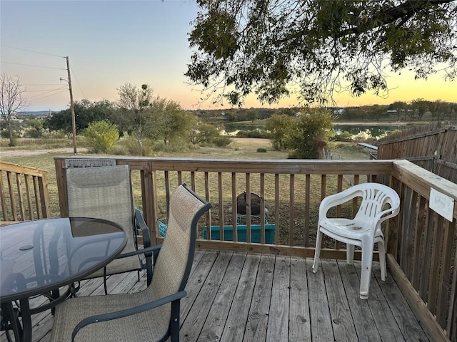 view of deck at dusk