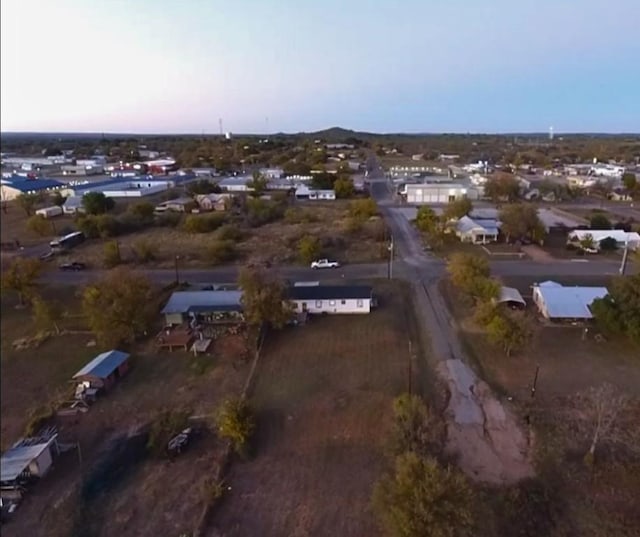 view of aerial view at dusk