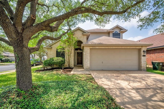 view of front of house with a garage