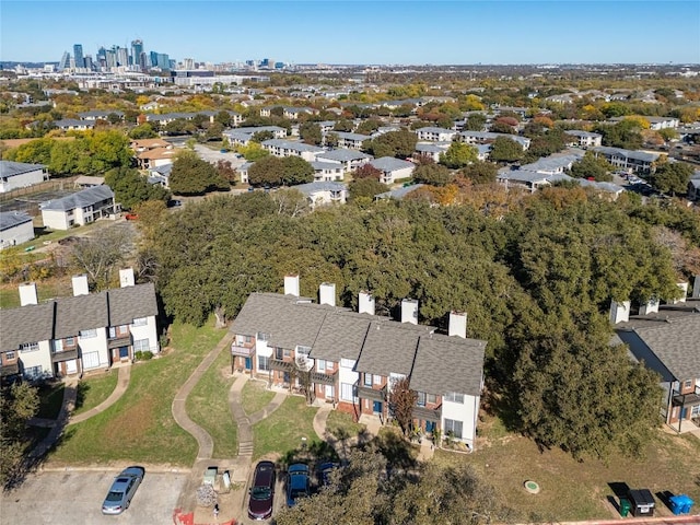 aerial view with a city view