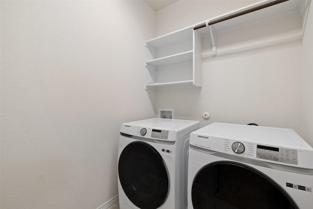 laundry area featuring independent washer and dryer