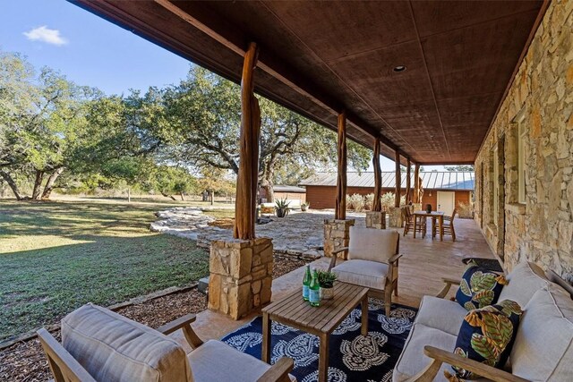 view of patio / terrace with an outdoor living space