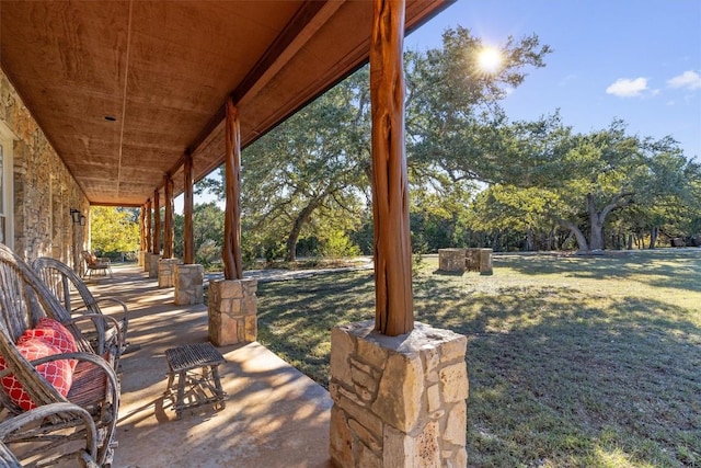 view of patio featuring covered porch