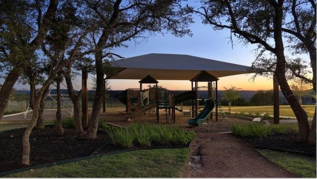 view of playground at dusk