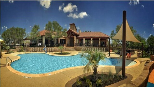 view of pool featuring a patio area