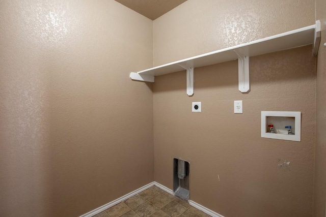 washroom with hookup for a washing machine and electric dryer hookup