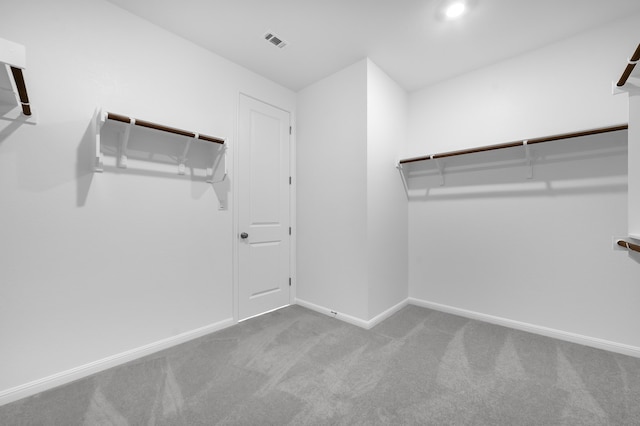 walk in closet featuring carpet and visible vents