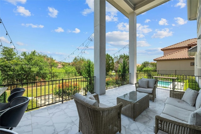 view of patio / terrace with an outdoor hangout area