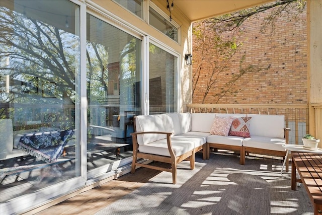 view of patio with an outdoor hangout area