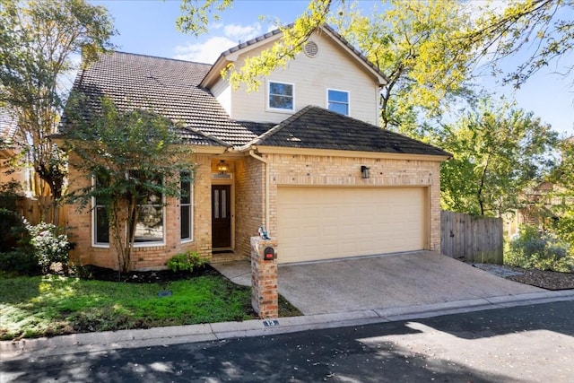 view of front of house with a garage