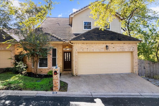 front of property featuring a garage