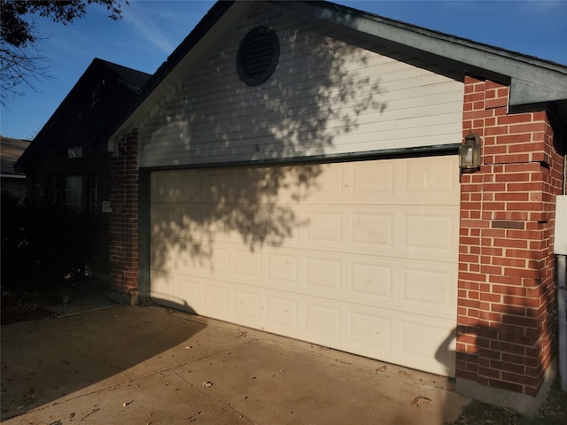 view of garage