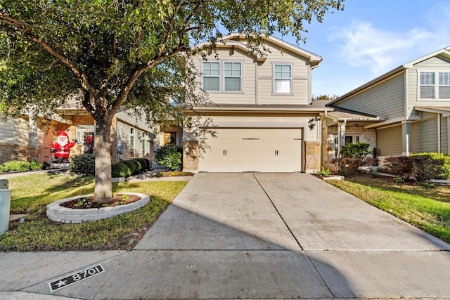 view of front of property featuring a garage