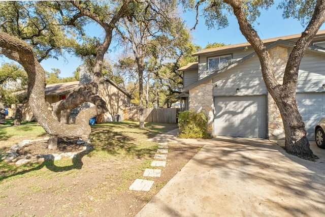 view of front of home with a garage