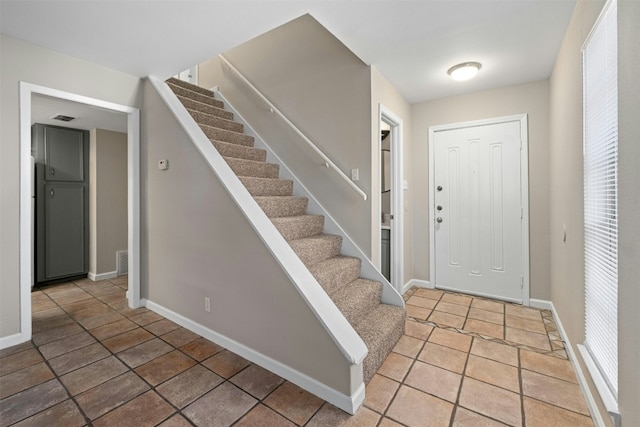 view of tiled foyer