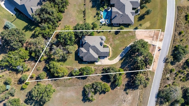 465 Linden Loop, Driftwood, TX 78619 - aerial overview of property's location with property boundaries highlighted