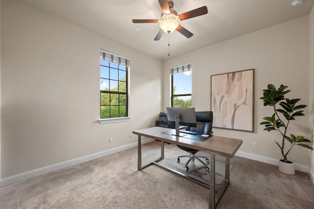 465 Linden Loop, Driftwood, TX 78619 - office with carpet floors, ceiling fan, and baseboards