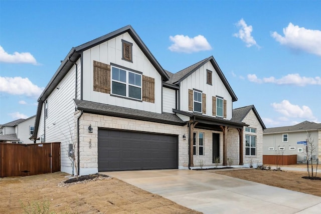 view of front of house with a garage