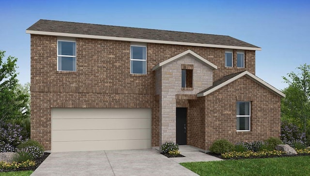 view of front of property featuring a garage