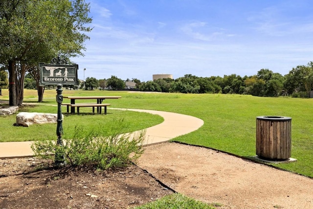 view of property's community featuring a yard