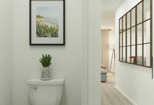 hall with light hardwood / wood-style floors