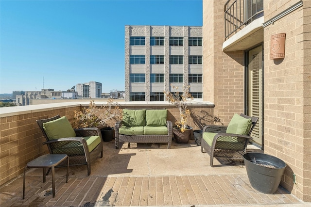 1122 Colorado St Unit 1004, Austin, TX 78701 - view of patio / terrace with outdoor lounge area and a view of city