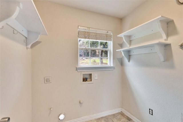 laundry room with gas dryer hookup and hookup for a washing machine